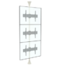 Gulv til loft beslag med justerbar monteringsstang til tre displays.