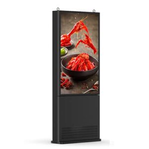 Sort udendørs infoskærm med avanceret temperaturkontrol og vandalproof design