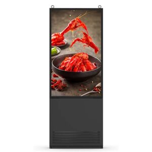 Totem LCD skærm til reklame og kundeinformation med anti-refleks glas