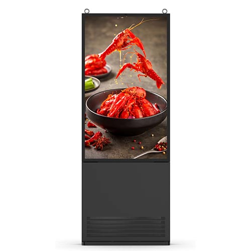 Totem LCD skærm til reklame og kundeinformation med anti-refleks glas