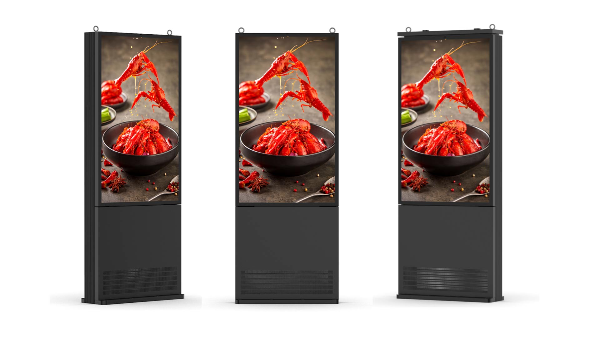 Udendørs digital signage display i bymiljø