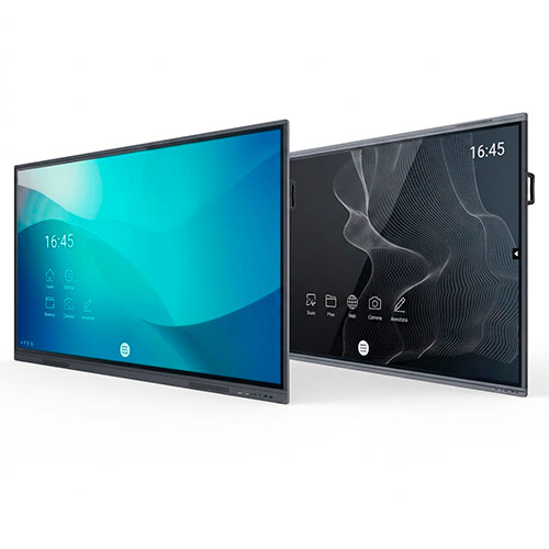 To Speechi touch displays side om side på hvid baggrund