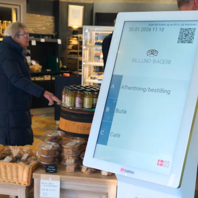 Kønummersystem til leje i brug i butik