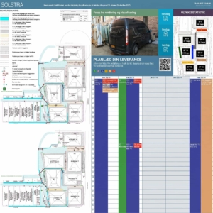 Example of user interface with site map, delivery calendar, and other features