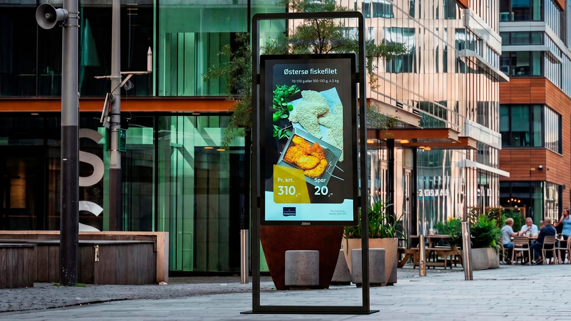 Digitala utomhusskärmar för alla väderförhållanden på gågator