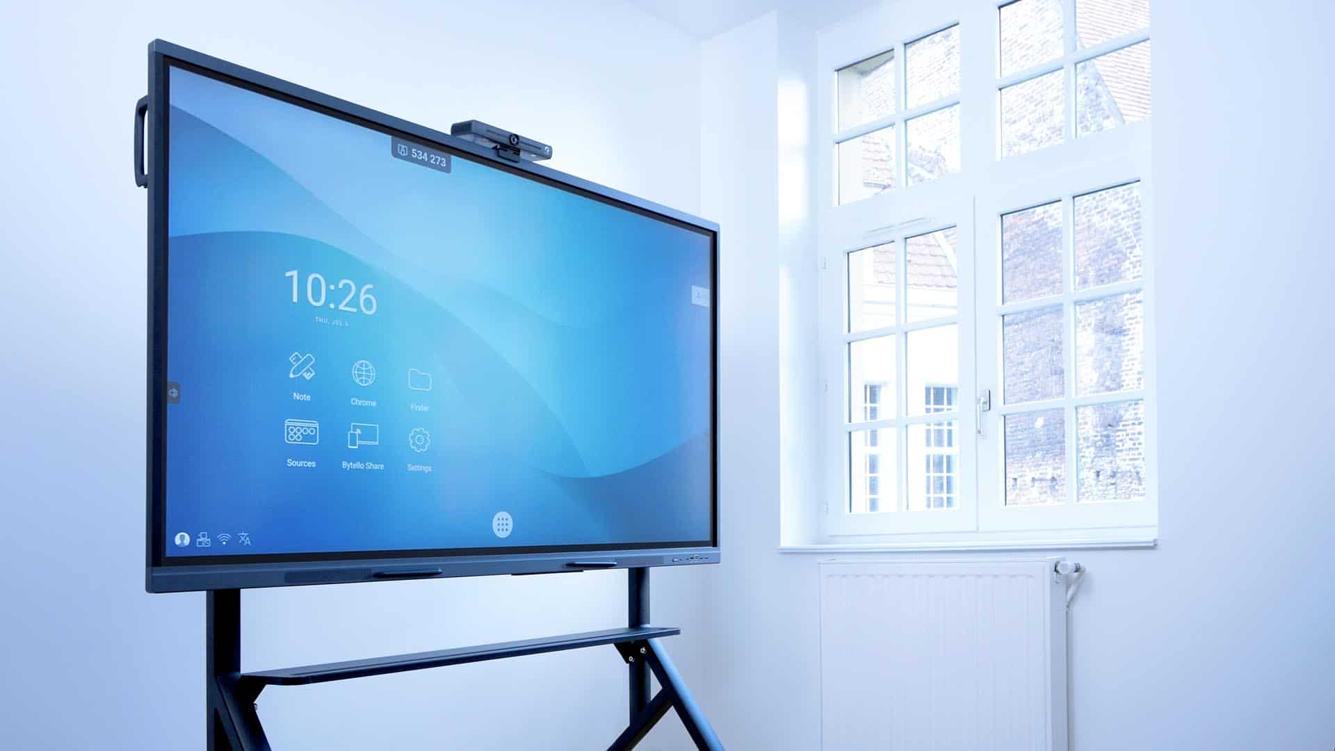 Udlejning af digitale displays: interaktivt smartboard på stativ