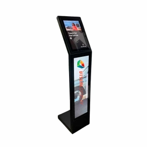 2-i-1 touch kiosk vises på hvid baggrund