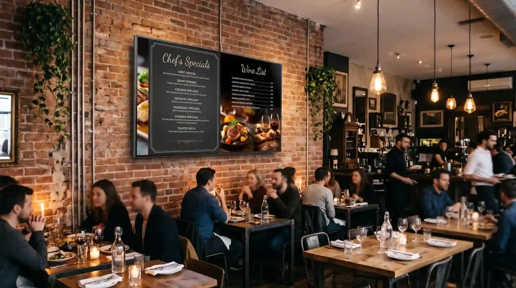 Restaurant infoskærm